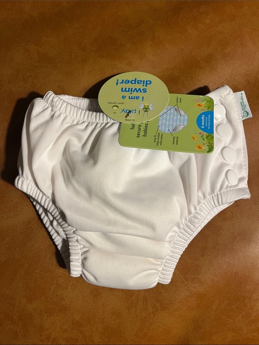 Brand new with tags 6 month swim diaper with side snaps